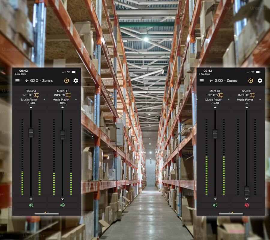 GXO - warehouse background music system